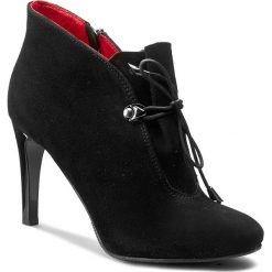 Botki KARINO - 1850/003-P Czarny. Czarne buty zimowe damskie marki Karino, ze skóry, na obcasie. W wyprzedaży za 219,00 zł.