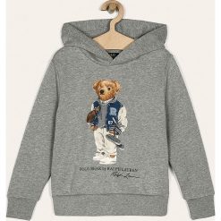 Polo Ralph Lauren - Bluza dziecięca 134-176 cm. Szare bluzy chłopięce Polo Ralph Lauren, z nadrukiem, z bawełny, bez rękawów, z kapturem. Za 369,90 zł.