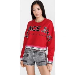 Versace Jeans Bluza Czerwony. Czerwone bluzy damskie Versace Jeans, m, z nadrukiem, z bawełny, bez rękawów, bez kaptura. Za 1325,95 zł.