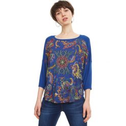 Desigual Zita Koszulka Niebieski. Niebieskie topy damskie Desigual, l, bez wzorów, z elastanu, bez kołnierzyka. Za 326,95 zł.