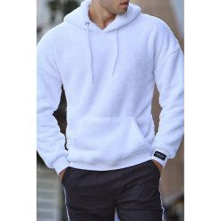 Bluza męska DROGO WHITE. Białe bluzy męskie Bluza męska DROGO WHITE, s, bez wzorów, z kapturem, bez rękawów, z kapturem. W wyprzedaży za 89,00 zł.