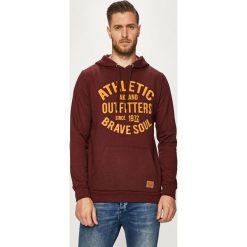 Brave Soul - Bluza. Brązowe bluzy męskie Brave Soul, s, z nadrukiem, z bawełny, z kapturem, bez rękawów, z kapturem. W wyprzedaży za 49,90 zł.