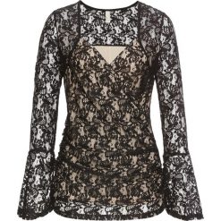 Top z koronką bonprix czarny. Czarne topy damskie bonprix, w koronkowe wzory, z koronki. Za 89,99 zł.