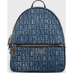 Guess Jeans - Plecak. Niebieskie plecaki damskie Guess Jeans, z aplikacjami, z bawełny. W wyprzedaży za 499,90 zł.