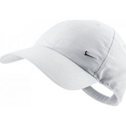 Czapki męskie: Nike Czapka męska Swoosh Cap biała (340225100)