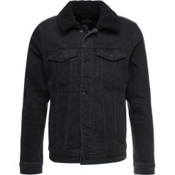 Hollister Co. COLLAR TRUCKER Kurtka jeansowa black. Czarne kurtki męskie marki Hollister Co., s, bez wzorów, z elastanu. Za 359,00 zł.