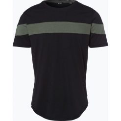 Only&Sons - T-shirt męski – Milo, czarny. Czarne t-shirty męskie Only&Sons, m, w paski, z kontrastowym kołnierzykiem. Za 39,95 zł.