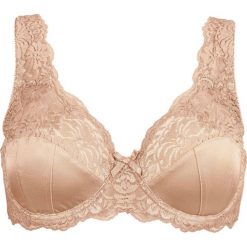 Biustonosz bonprix cielisty. Brązowe biustonosze bonprix, w paski, z koronki. Za 44,99 zł.