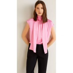 Mango - Bluzka Lazo. Różowe bluzki damskie Mango, xl, bez wzorów, z wiskozy, casualowe, bez kołnierzyka, bez rękawów. W wyprzedaży za 69,90 zł.