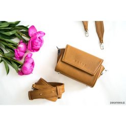 Torebko Nerka Switch Bag Brązowa Camel. Pomarańczowe nerki damskie Pakamera, w paski, bez dodatków. Za 450,00 zł.