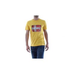 T-shirty z krótkim rękawem Napapijri N0YIJ4 SEITEM. Żółte t-shirty męskie Napapijri, s, bez wzorów, bez kołnierzyka, krótkie. Za 119,89 zł.