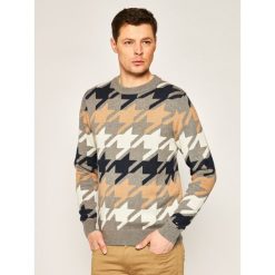 Sweter TOMMY HILFIGER Macro TT0TT06179. Brązowe swetry męskie TOMMY HILFIGER, m, bez wzorów, klasyczne, z klasycznym kołnierzykiem, bez kaptura. W wyprzedaży za 379,00 zł.