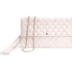 L'Atelier du Sac torebka crossbody Lucille 9218 kremowa z pashmina. Białe torebki klasyczne damskie L'Atelier du Sac, z aplikacjami, zdobione, bez dodatków. Za 259,00 zł.
