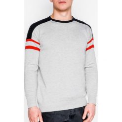 Sweter męski E146 - szary. Szare swetry męskie Inny, s, bez wzorów, z bawełny, bez kołnierzyka, bez kaptura. Za 39,00 zł.