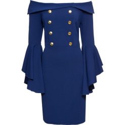 Sukienka bonprix kobaltowy. Niebieskie sukienki damskie bonprix, bez wzorów, bez kołnierzyka, bez rękawów, rozkloszowane. Za 149,99 zł.