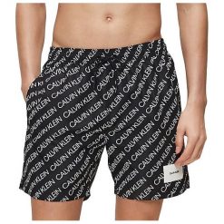 Calvin Klein Męskie szorty kąpielowe Medium Drawstring ściągający - Print KM0KM00502-0GJ Logo Powtórz Black (rozmiar L). Czarne kąpielówki męskie Calvin Klein, m, bez wzorów. W wyprzedaży za 203,00 zł.
