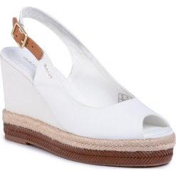 Espadryle GANT - Ivalice 20568459 Off White G20. Białe espadryle damskie GANT, bez wzorów, ze skóry, bez obcasa, na obcasie. Za 379,00 zł.
