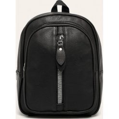 Answear - Plecak. Czarne plecaki damskie ANSWEAR, bez wzorów, ze skóry ekologicznej, eleganckie. W wyprzedaży za 59,90 zł.