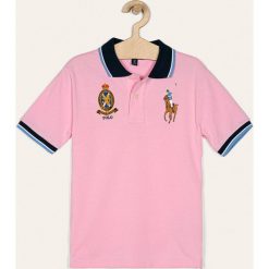 Polo Ralph Lauren - Polo dziecięce 134-176 cm. Różowe t-shirty chłopięce Polo Ralph Lauren, z aplikacjami, z bawełny, z krótkim rękawem. Za 319,90 zł.