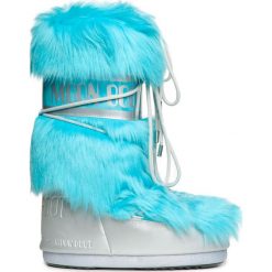Buty MOON BOOT CL.PREMIUM POP FUR Niebieski. Niebieskie śniegowce damskie marki Moon Boot, z kauczuku, bez zapięcia. W wyprzedaży za 606,00 zł.
