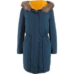 Kurtka parka puchowa dwustronna bonprix ciemnoniebieski. Niebieskie kurtki damskie bonprix, bez wzorów, z puchu, bez kaptura. Za 239,99 zł.