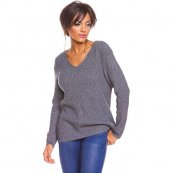 Sweter "Carmen" w kolorze szarym. Szare swetry oversize damskie marki So Cachemire, s, z kaszmiru. W wyprzedaży za 173,95 zł.