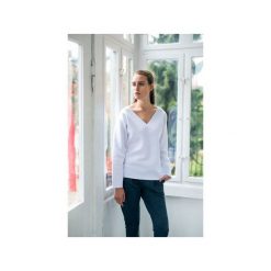 Bluzy damskie: VELVET WHITE bluza oversize