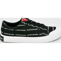 Calvin Klein Jeans - Tenisówki. Czarne trampki męskie Calvin Klein Jeans, bez wzorów, z jeansu, na sznurówki. W wyprzedaży za 399,90 zł.