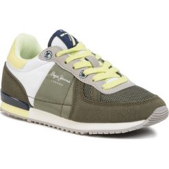 Sneakersy PEPE JEANS - Sydney Basic Boy PBS30428 Khaki Green 765. Zielone trampki chłopięce Pepe Jeans, bez wzorów, z jeansu, na sznurówki. W wyprzedaży za 159,00 zł.