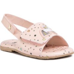Sandały BIBI - Baby Brik Mini 1088069 Happy Place/Camellia. Różowe sandały dziewczęce Bibi, ze skóry, bez zapięcia. W wyprzedaży za 139,00 zł.