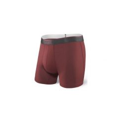 BOKSERKI MĘSKIE SAXX QUEST 2.0 PERFORMANCE - BRICK RED. Czerwone bokserki męskie Saxx, bez wzorów, z poliesteru. Za 129,00 zł.