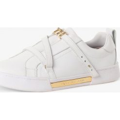 Tommy Hilfiger - Damskie tenisówki ze skóry, biały. Białe trampki i tenisówki damskie TOMMY HILFIGER, bez wzorów, ze skóry, bez zapięcia. Za 399,95 zł.