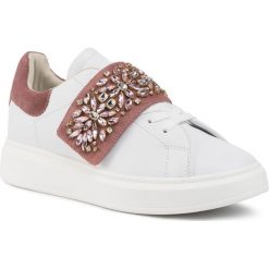 Sneakersy TWINSET - Sneakers 192TCT110 Bic.Ottico/Nude Pink 04308. Białe półbuty damskie Twinset, ze skóry. W wyprzedaży za 769,00 zł.