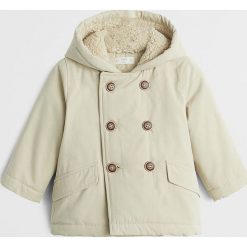 Mango Kids - Kurtka dziecięca Tren 80-104 cm. Szare kurtki chłopięce Mango Kids, bez wzorów, z bawełny, krótkie, z kapturem. Za 119,90 zł.