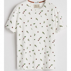 T-shirt z leśnym printem - Kremowy. Białe t-shirty męskie Reserved, l. Za 49,99 zł.