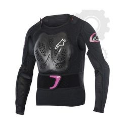 Koszulka z ochraniaczami ALPINESTARS MX STELLA BIONIC JACKET kolor czarny/fioletowy, rozmiar L. Czarne bluzki damskie ALPINESTARS MX, s, z nadrukiem, z elastanu, z asymetrycznym kołnierzem. Za 889,01 zł.