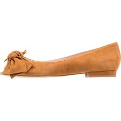 Baleriny damskie lakierowane: Mellow Yellow DAK Baleriny Peep Toe camel