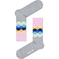 Skarpety Happy Socks Faded Diamond (FAD01-9002). Szare skarpetki damskie Happy Socks, z bawełny. Za 20,99 zł.