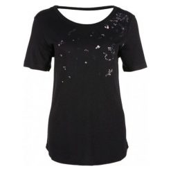 S.Oliver T-Shirt Damski 36 Czarny. Czarne koszulki damskie S.Oliver, s, bez wzorów, eleganckie, bez kołnierzyka, bez rękawów. W wyprzedaży za 93,00 zł.