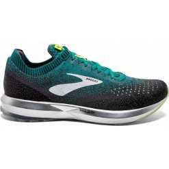 Buty Brooks Levitate 2 M Czarno-Zielone. Czarne buty sportowe męskie Brooks, z dzianiny, na sznurówki, do biegania. Za 324,99 zł.