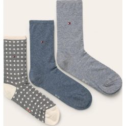 Tommy Hilfiger - Skarpetki (3-pack). Niebieskie skarpetki damskie TOMMY HILFIGER, bez wzorów, z elastanu. Za 69,90 zł.