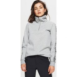 Bluzy rozpinane damskie: Bluza z ozdobnym zamkiem - Jasny szary