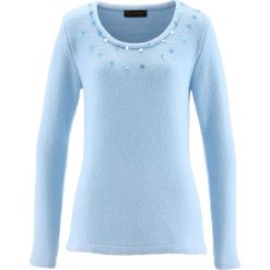 Swetry klasyczne damskie: Sweter bonprix lodowy niebieski