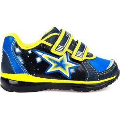 Sneakersy "Todo" w kolorze granatowo-żółtym. Niebieskie trampki chłopięce marki geox kids, z gumy. W wyprzedaży za 125,95 zł.