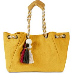 Torebka z kolekcji Maite Kelly bonprix żółty. Żółte torebki klasyczne damskie bonprix, bez wzorów, z frędzlami. Za 79,99 zł.