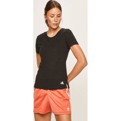 Adidas Performance - T-shirt. Czarne topy damskie adidas Performance, s, bez wzorów, z bawełny, z okrągłym kołnierzem. Za 99,90 zł.