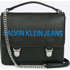 Calvin Klein - Torebka. Szare torebki klasyczne damskie marki Calvin Klein, w paski, z materiału, średnie. W wyprzedaży za 499,90 zł.