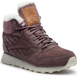 Buty Reebok - Cl Lthr Arctic Boot CN3747 Almost Grey/Chalk/Camel. Fioletowe półbuty damskie Reebok, bez wzorów, ze skóry, bez obcasa, na płaskiej podeszwie, bez zapięcia. W wyprzedaży za 349,00 zł.