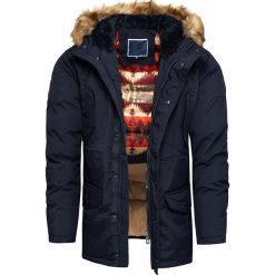 Kurtka męska zimowa alaska granatowa Recea. Kurtki męskie Recea, na zimę, xl, bez wzorów, z materiału, długie, z kapturem. W wyprzedaży za 149,99 zł.