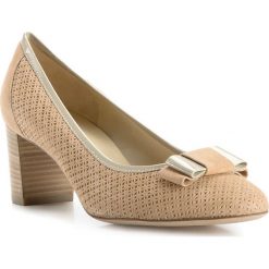 Buty damskie. Brązowe czółenka damskie Wittchen, ze skóry. W wyprzedaży za 399,90 zł.